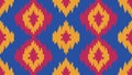 Ikat geometric folklore ornament with diamonds.