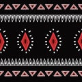 Ikat geometric pattern with tribal background vector texture. Seamless striped motif in Aztec symbol. Hand drawn ethnic with Royalty Free Stock Photo