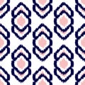 Ikat geometric seamless pattern. Pink and blue collection.