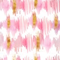 Ikat gold and pink pattern