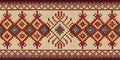 Ikat Intrigue, A Doodled Border Pattern with Ethnic Flair Royalty Free Stock Photo