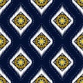 Ikat pattern Ethnic textile fabric geometric aztec American African motif mandalas native boho bohemian carpet india Royalty Free Stock Photo