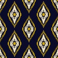 ikat pattern Ethnic Tribal textile American African Aztec geometric fabric native bohemian boho motif mandalas carpet Royalty Free Stock Photo