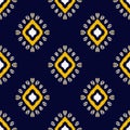 ikat pattern Ethnic Tribal textile American African Aztec geometric fabric native bohemian boho motif mandalas carpet india Royalty Free Stock Photo
