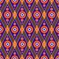 Ikat pattern ethnic tribal textile American African fabric geometric motif mandalas native boho bohemian carpet aztec Royalty Free Stock Photo