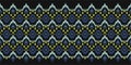 Ikat seamless border print. Vector tie dye shibori pattern with stripes and chevron. Royalty Free Stock Photo