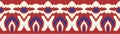 Ikat seamless border print. Vector tie dye shibori pattern with stripes and chevron. Royalty Free Stock Photo