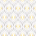 Ikat seamless pattern. Color ogee texture. Geometric background. Repeated navajo pattern. Repeating traditional motif for design p