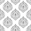 Vector Ikat seamless pattern in damask style. Royalty Free Stock Photo
