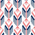 Ikat Seamless Pattern Design. Ethnic fabric. Bohemian fashion