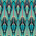 Ikat Seamless Pattern Design. Ethnic fabric. Bohemian fashion