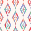 Ikat Seamless Pattern Design for Fabric. Vector EPS10