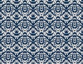 Ikat seamless pattern. Vector tie dye shibori print with stripes and chevron. Ink textured japanese background. Royalty Free Stock Photo