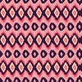 Ikat tribal grunge ornament. Ethnic seamless pattern vector design. Striped Aztec folk style.