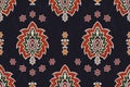 Ikat tribal Indian seamless pattern. African American oriental traditional vector illustrations. Embroidery style.