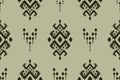 Ikat tribal seamless pattern. Ethnic Aztec fabric carpet boho chevron textile.Geometric African oriental traditional vector.