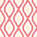 Ikat vector seamless pattern. Abstract geometric