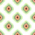 Ikat vector seamless pattern. Abstract geometric