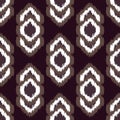 Ikat vector seamless pattern. Abstract geometric