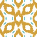 Ikat vector seamless pattern. Abstract geometric