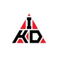 IKD triangle letter logo design with triangle shape. IKD triangle logo design monogram. IKD triangle vector logo template with red Royalty Free Stock Photo