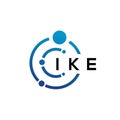 IKE letter technology logo design on white background. IKE creative initials letter IT logo concept. IKE letter design