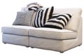 Ikea kivik sofa with plaids and pillows