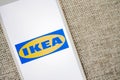 IKEA logo on the smartphone screen. Royalty Free Stock Photo