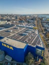 Ikea Southampton UK rooftop with solar panels aerial view Royalty Free Stock Photo