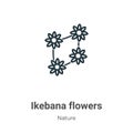 Ikebana flowers outline vector icon. Thin line black ikebana flowers icon, flat vector simple element illustration from editable