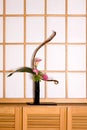 Ikebana and shoji window Royalty Free Stock Photo