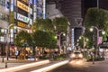 Night view of the Sunshine Street of Ikebukuro illuminated for christmas.