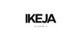 Ikeja in the Nigeria emblem. The design features a geometric style, vector illustration with bold typography in a modern font. The Royalty Free Stock Photo