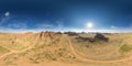 An aerial drone view of Baga Ikh Gazriin Chuluu the largest part of the granite area of Mongolia. 360 degrees panorama Royalty Free Stock Photo