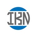 IKN letter logo design on white background. IKN creative initials circle logo concept. IKN letter design Royalty Free Stock Photo