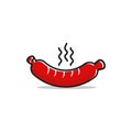 sausage logo, grill food logo, stret food vector Royalty Free Stock Photo