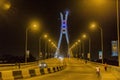 Ikoyi Lekki cable stayed link bridge Lagos Nigeria at night Royalty Free Stock Photo