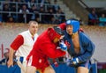 Ikram Aliskerov (R) fights Jeon Yong jun (B)