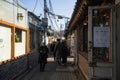 Ikseondong Hanok Village , traditional walking street with shops cafe restaurants during winter afternoon at Ikseondong , Seoul