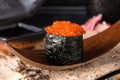 Ikura Gunkan Maki Salmon Roe Gunkan Sushi. Royalty Free Stock Photo