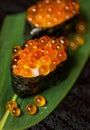 Ikura sushi Japanese food healthy Royalty Free Stock Photo