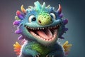 il designColorful and Cute: Meet Super Happy Smile, the Pixar-Style Dragon! Royalty Free Stock Photo