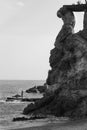 `Il Gigante` the Giant statue of Neptune of Monterosso. Liguria. Royalty Free Stock Photo