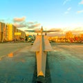 The IL-2 ground attack aircraft is a monument to the labor and fighting glory Royalty Free Stock Photo