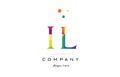 il i l creative rainbow colors alphabet letter logo icon