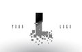 IL I L Pixel Letter Logo with Digital Shattered Black Squares