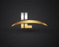 IL initial logo company name colored gold and silver swoosh design. vector logo for business and company identity Royalty Free Stock Photo