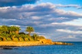 Il-Mellieha, Malta - Beautiful palm trees in the sunset near Mellieha Royalty Free Stock Photo