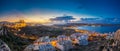 Il-Mellieha, Malta - Beautiful panoramic skyline view of Mellieha town at blue hour with Paris Church Royalty Free Stock Photo