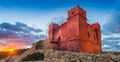 Il-Mellieha, Malta - Sunset at St Agatha`s Red Tower